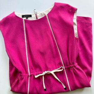 Lafayette 148 New York Glam Pink 100% Silk Tie Waist Dress Size M